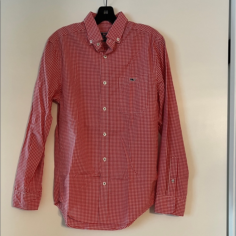 Vineyard Vines Red Gingham Button Down Shirt